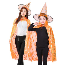 Lade das Bild in den Galerie-Viewer, 2x Halloween Xmas Christmas Gifts Decoration Children's Cloak Bronzing Pumpkin Cloak Witch Suit Parent-Child Dress up