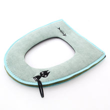 Lade das Bild in den Galerie-Viewer, 3pcs Toilet Seat Cover Pads Creative Cute Waterproof O-Ring Corduroy Zipper
