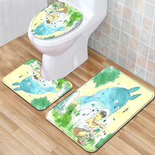 Load image into Gallery viewer, 3pcs Toilet Seat Cover Pads Cartoon Anime Bathroom s Three-Piece Carpet Set Door Bathroom Non-Slip