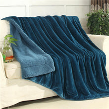 Lade das Bild in den Galerie-Viewer, Thickened Blanket Double Layer Flannel Berber Fleece Blanket Thermal Blanket Multi-Purpose Blanket