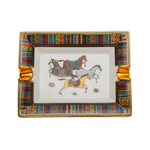 Load image into Gallery viewer, Ashtray Cigar Ceramic European-Style Double-Slot Painted Household Metal Cigar Ashtray