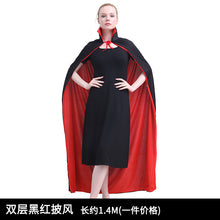 Lade das Bild in den Galerie-Viewer, 2x Halloween Xmas Christmas Gifts Decoration Costume Props Wizard Black and Red Cloak