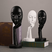 Load image into Gallery viewer, 28cm Black and White Face Ornaments, Personality Living Room Bedroom Decoration Resin Decorations