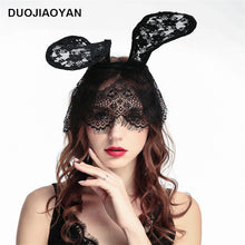 Lade das Bild in den Galerie-Viewer, 2x Halloween Xmas Christmas Gifts Decoration Multi-Delicate New Lace Big Rabbit Ear Headdress