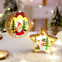 Load image into Gallery viewer, 2PCs Christmas Tree Decoration Glowing Wooden Pendant Small Gift