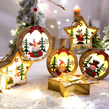 Load image into Gallery viewer, 2PCs Christmas Tree Decoration Glowing Wooden Pendant Small Gift