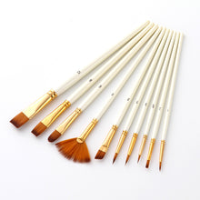 Load image into Gallery viewer, 10 Wooden Poles Watercolor Brush Pen  Nylon Hair Brush