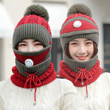 Load image into Gallery viewer, Warm Winter Knit Beanie Hats Windproof Cycling Women Fleece Lined Padded Warm Keeping Ear Protection Unisex