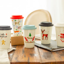 Load image into Gallery viewer, Xmax Christmas Cup Gift Creative Ceramic Mark with Cover Spoon Office Coffee Festival Give as Gifts