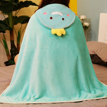 Lade das Bild in den Galerie-Viewer, Coral Fleece Children Small Blanket Hooded Cape Winter Cover Leg Blanket Air Conditioning Nap Blanket