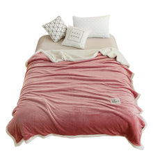 Load image into Gallery viewer, Double-Layer Thick Lambskin Blanket Coral Fleece Blanket Double Blanket Office Nap Blanket Flannel Small Blanket