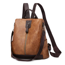 Lade das Bild in den Galerie-Viewer, New Business Multi-Purpose Schoolbag Anti-Theft Pu Soft Leather Ladies Large-Capacity Backpack
