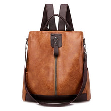 Lade das Bild in den Galerie-Viewer, New Business Multi-Purpose Schoolbag Anti-Theft Pu Soft Leather Ladies Large-Capacity Backpack
