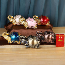 Load image into Gallery viewer, Ashtray Creative Lucky Elephant Metal Tea Table Craft Decoration Windproof Cover Elephant