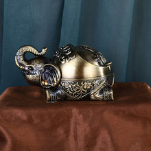 Load image into Gallery viewer, Ashtray Creative Lucky Elephant Metal Tea Table Craft Decoration Windproof Cover Elephant