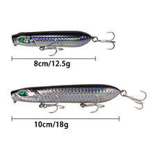 Lade das Bild in den Galerie-Viewer, 2pcs Lure Blood Slot Hook Floating Pencil Wave Climbing Far Throwing Simulation Bait