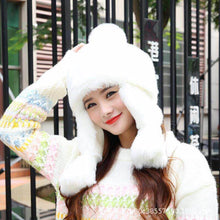 Lade das Bild in den Galerie-Viewer, Warm Winter Knit Beanie Hats Women Autumn and Winter Lei Feng Windproof Warmth Retention Material Thickened Fleece Earflaps Unisex