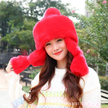Lade das Bild in den Galerie-Viewer, Warm Winter Knit Beanie Hats Women Autumn and Winter Lei Feng Windproof Warmth Retention Material Thickened Fleece Earflaps Unisex