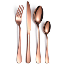 Lade das Bild in den Galerie-Viewer, 304 Stainless Steel Flatware Sets 4-Piece Steak Knife, Fork and Spoon Golden Color