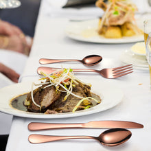 Lade das Bild in den Galerie-Viewer, 304 Stainless Steel Flatware Sets Rose Gold 6 Groups 24 Pieces Set Knife, Fork and Spoon Wooden Box Gift Box