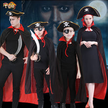 Lade das Bild in den Galerie-Viewer, 2x Halloween Xmas Christmas Gifts Decoration Costume Props Wizard Black and Red Cloak