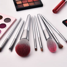 Load image into Gallery viewer, 10 Silver Makeup Brushes Makeup Tools Blush Brush