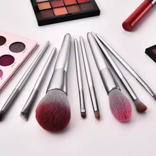 Load image into Gallery viewer, 10 Silver Makeup Brushes Makeup Tools Blush Brush