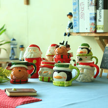 Lade das Bild in den Galerie-Viewer, Xmax Christmas Cup Gift with Lid Ceramic Mark Three-Dimensional Animal Cartoon Creative Gift