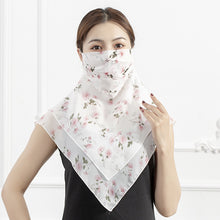 Load image into Gallery viewer, 2PCs Chiffon Shawl Ear-Hanging Sunscreen Veil Summer Face Mask for Outdoor Cycling