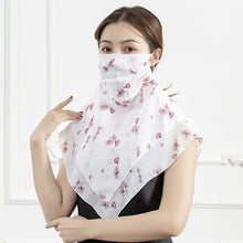 Load image into Gallery viewer, 2PCs Chiffon Shawl Ear-Hanging Sunscreen Veil Summer Face Mask for Outdoor Cycling