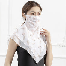 Load image into Gallery viewer, 2PCs Chiffon Shawl Ear-Hanging Sunscreen Veil Summer Face Mask for Outdoor Cycling