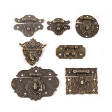 Lade das Bild in den Galerie-Viewer, Locks Latches Vintage Antique Brass Wood Suitcase Box Clasp For Wooden Hook