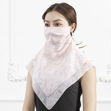 Load image into Gallery viewer, 2PCs Chiffon Shawl Ear-Hanging Sunscreen Veil Summer Face Mask for Outdoor Cycling