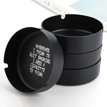 Load image into Gallery viewer, Ashtray round Black Metal Stainless Steel Logo Lettering Advertising Gift Ashtray