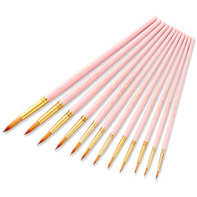 Lade das Bild in den Galerie-Viewer, 12 Pieces Nylon Hair Brush Watercolor Acrylic Paint Brush Art Painting