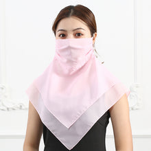 Load image into Gallery viewer, 2PCs Chiffon Shawl Ear-Hanging Sunscreen Veil Summer Face Mask for Outdoor Cycling
