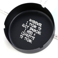 Load image into Gallery viewer, Ashtray round Black Metal Stainless Steel Logo Lettering Advertising Gift Ashtray