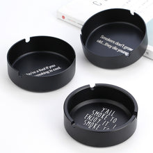 Load image into Gallery viewer, Ashtray round Black Metal Stainless Steel Logo Lettering Advertising Gift Ashtray