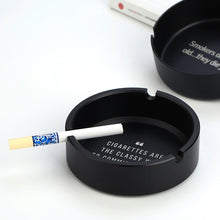 Load image into Gallery viewer, Ashtray round Black Metal Stainless Steel Logo Lettering Advertising Gift Ashtray