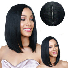 Load image into Gallery viewer, Women Wig Black Middle Short Sight Synthetic Wigs W178