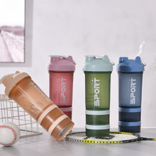 Lade das Bild in den Galerie-Viewer, 450ml Water bottle Three-Layer Protein Powder Shake Cup Sports Fitness Cup Easy to Clean
