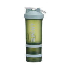 Lade das Bild in den Galerie-Viewer, 450ml Water bottle Three-Layer Protein Powder Shake Cup Sports Fitness Cup Easy to Clean