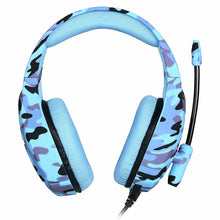 Load image into Gallery viewer, blue Camouflage 3.5mm Gaming Headset with Mic,LED Headphones For PC Laptop PS5 AZ1585