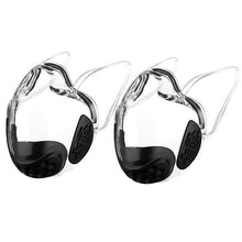 Load image into Gallery viewer, 2pcs balck Durable Face Shield Reusable Transparent Mask Lip Reading AZ10263