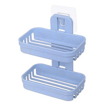 Load image into Gallery viewer, 2Pcs blue Double Soap Dishes Box,Wall Zeep Holder Shower Soap Tray Holder For Bathroom AZ17844