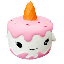 Lade das Bild in den Galerie-Viewer, 2Pcs pink Shark Cake Antistress Relief Squishy toy,French fries, Milk tea, Burgers,Cake