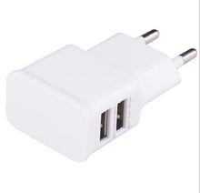 Load image into Gallery viewer, 2Pcs 2-port us plug white 5V 2A US/EU Plug Mobile Phone Power Adapter With Double Port AZ1559