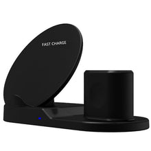 Load image into Gallery viewer, black 3 In 1 Qi wireless phone/watch/earphone charger AZ1588