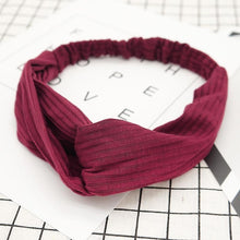 Load image into Gallery viewer, Headbands Vintage Cross Knot Elastic Hair Bands
