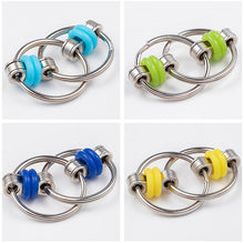 Lade das Bild in den Galerie-Viewer, 2Pcs yellow Decompression Fingertip Chain Iron Ring Keychain Adult Vent Toy AZ10455